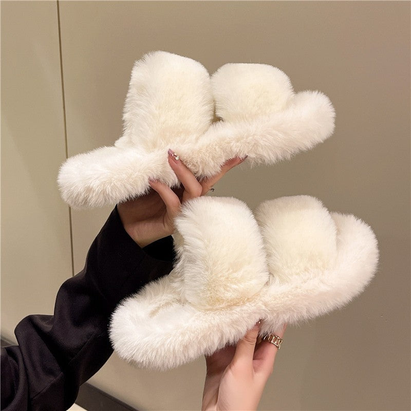 Wholesale Women's plush shoes slippers New thick bottom cotton slippers
